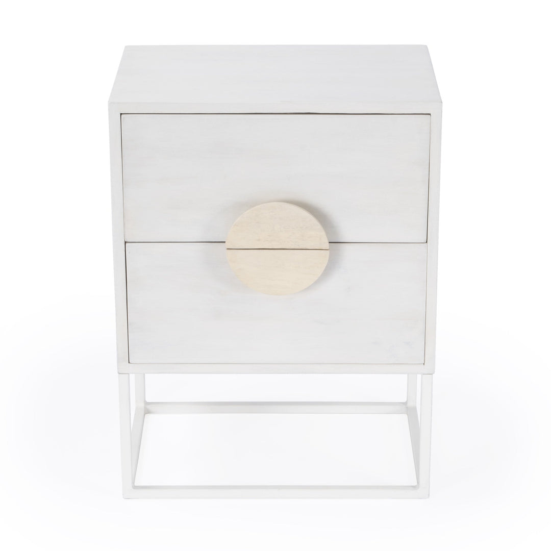 24" Off White Two Drawer Nightstand Image 6