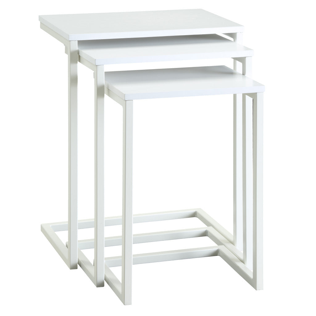 24" White Solid Wood Rectangular End Table Image 1