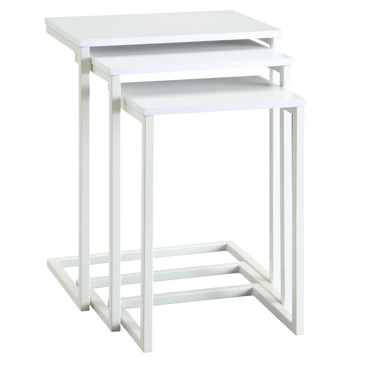 24" White Solid Wood Rectangular End Table Image 1