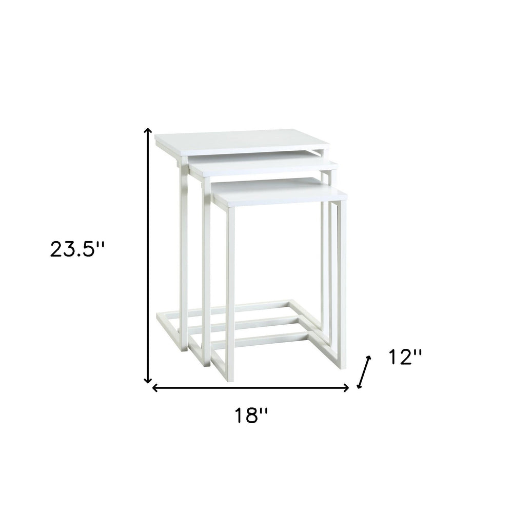 24" White Solid Wood Rectangular End Table Image 2