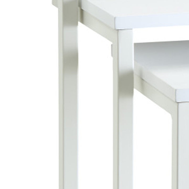 24" White Solid Wood Rectangular End Table Image 4