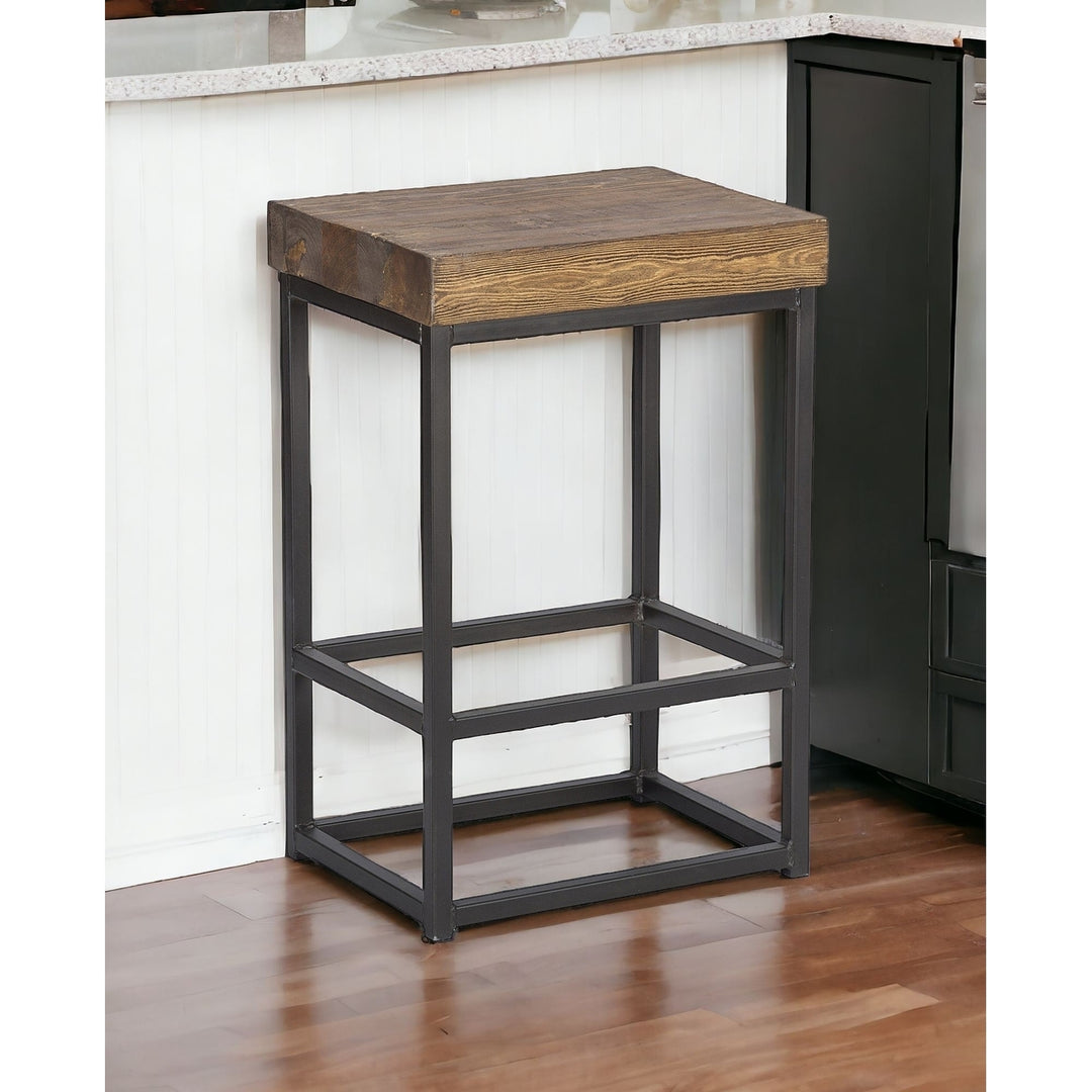 24" Iron Backless Counter Height Bar Chair Image 3