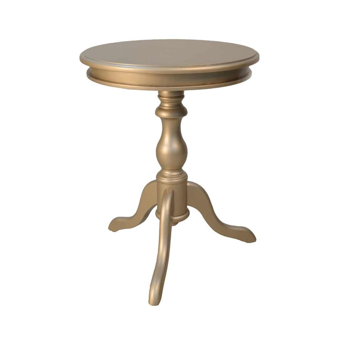 25" Champagne Round End Table Image 1