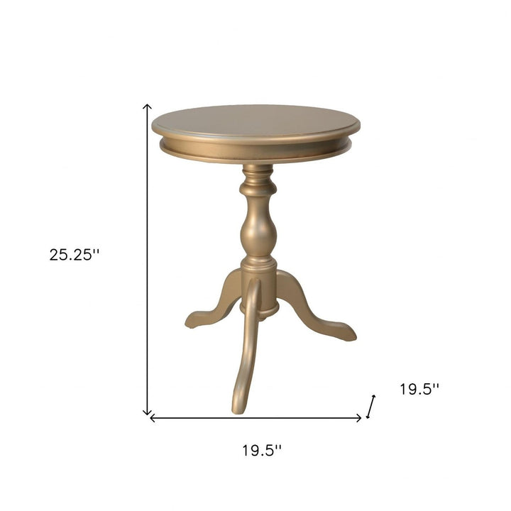 25" Champagne Round End Table Image 2