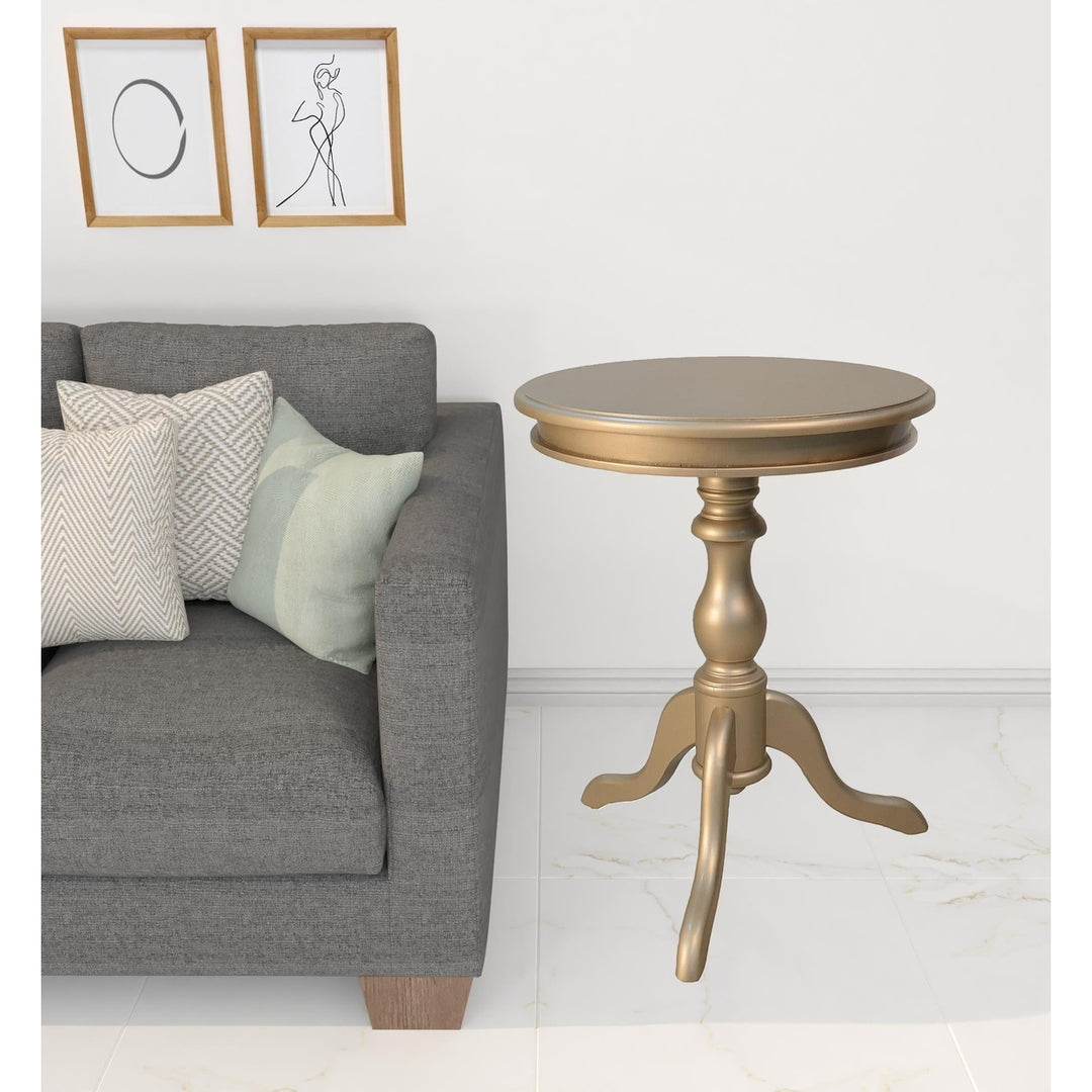 25" Champagne Round End Table Image 5