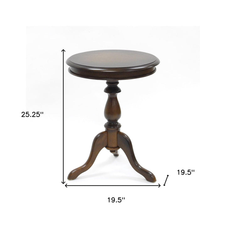 25" Dark Brown Manufactured Wood Round End Table Image 2