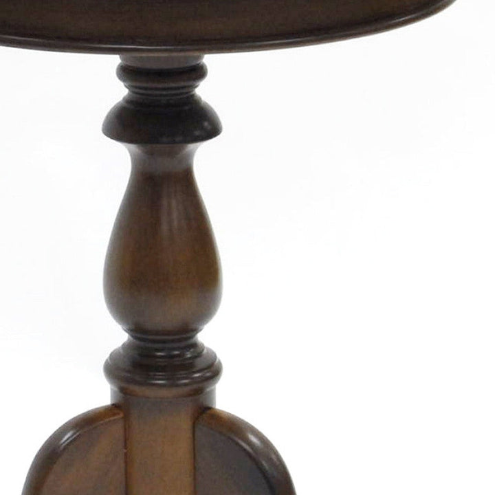 25" Dark Brown Manufactured Wood Round End Table Image 3