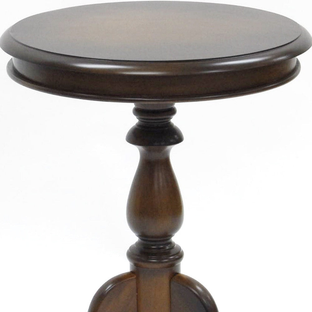 25" Dark Brown Manufactured Wood Round End Table Image 4