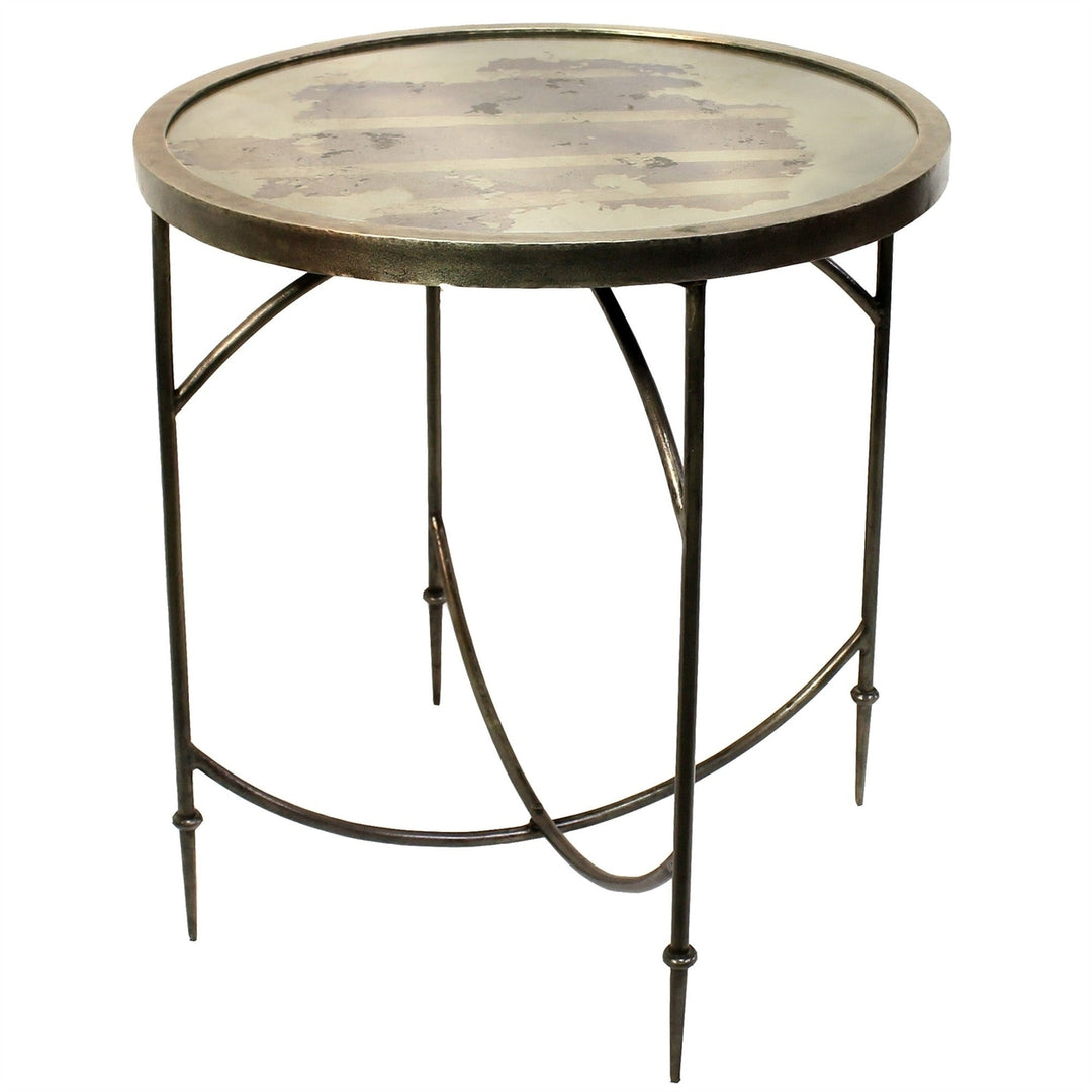 25" Nickel Iron Round End Table Image 1