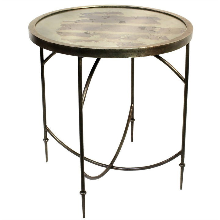 25" Nickel Iron Round End Table Image 2