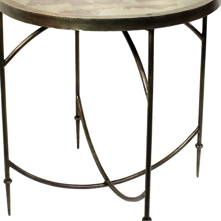 25" Nickel Iron Round End Table Image 3