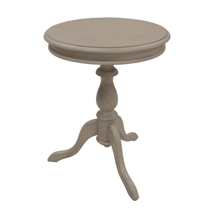 25" Taupe Gray Manufactured Wood Round End Table Image 1