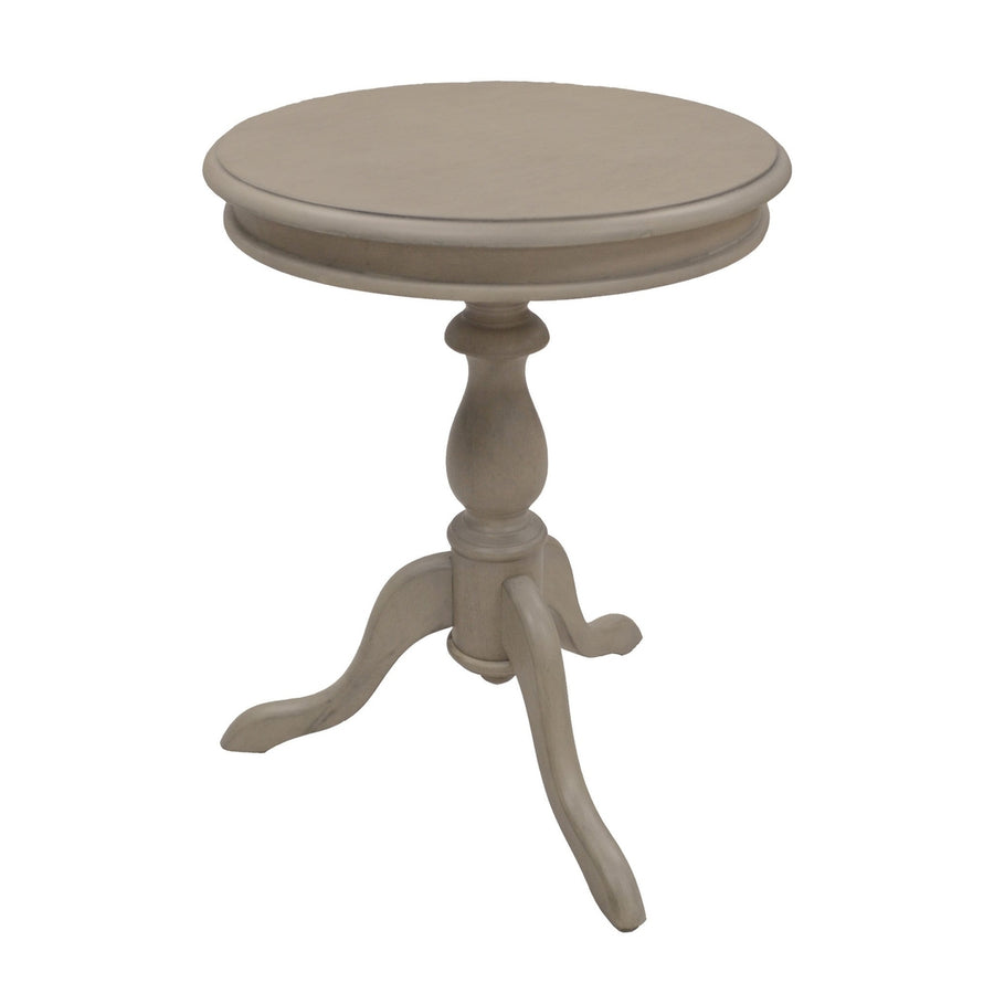 25" Taupe Gray Manufactured Wood Round End Table Image 1