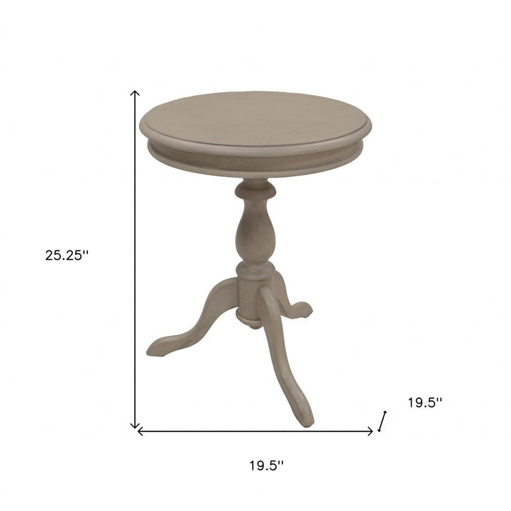 25" Taupe Gray Manufactured Wood Round End Table Image 2