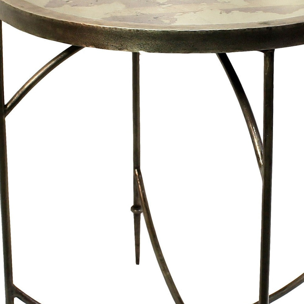 25" Nickel Iron Round End Table Image 4