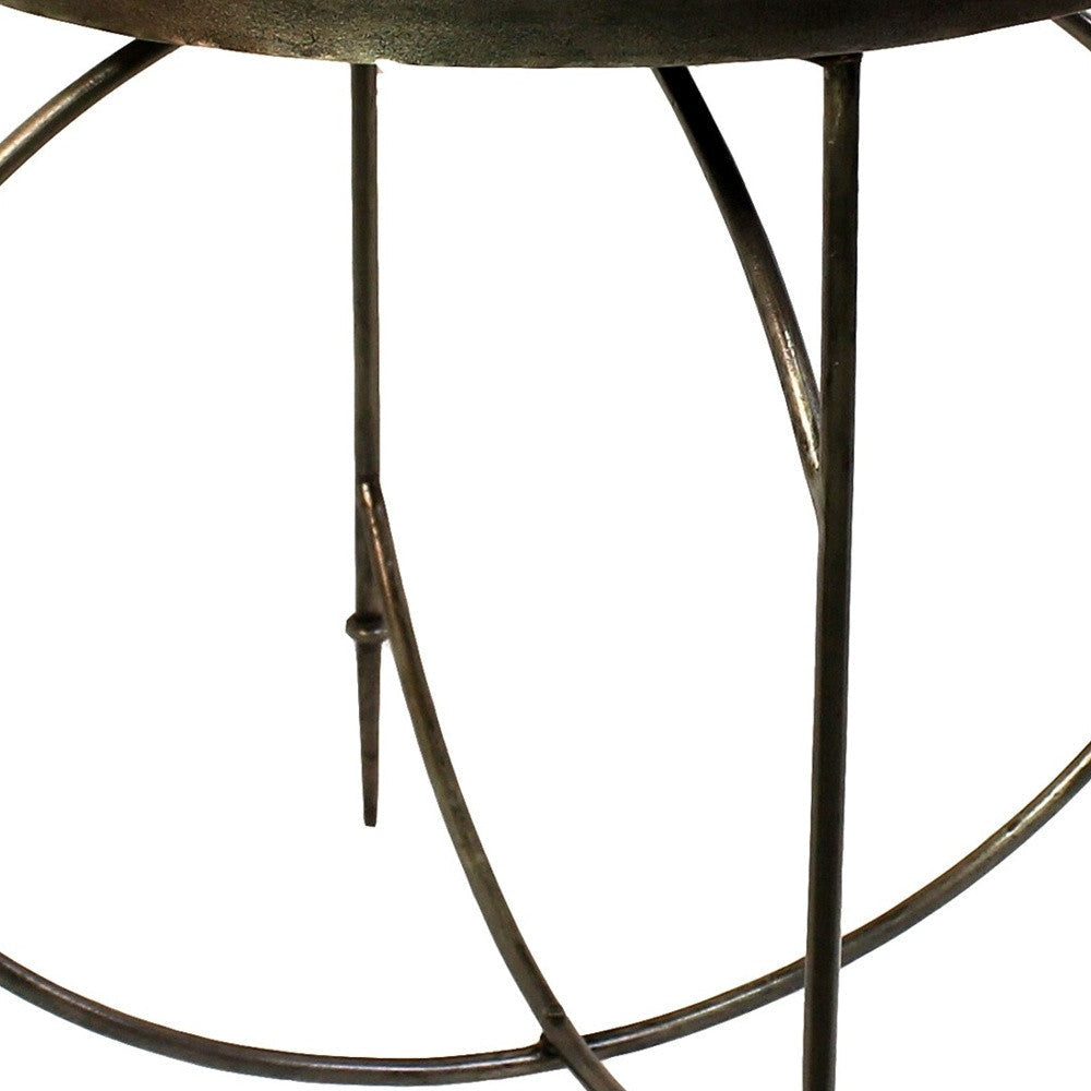 25" Nickel Iron Round End Table Image 5