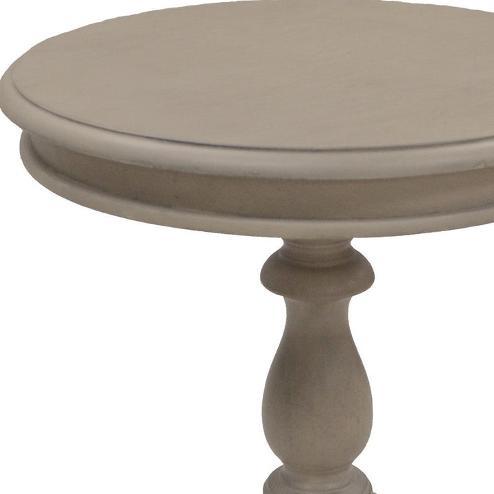 25" Taupe Gray Manufactured Wood Round End Table Image 3