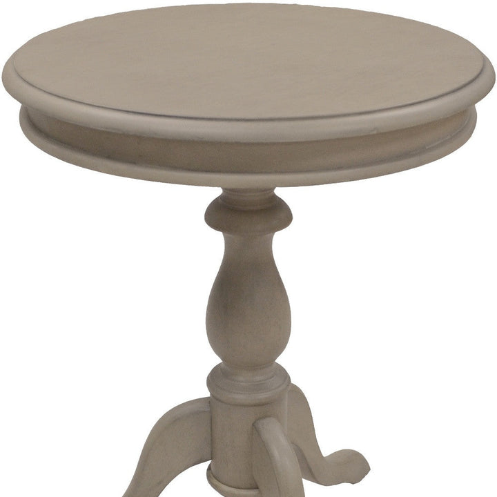 25" Taupe Gray Manufactured Wood Round End Table Image 4