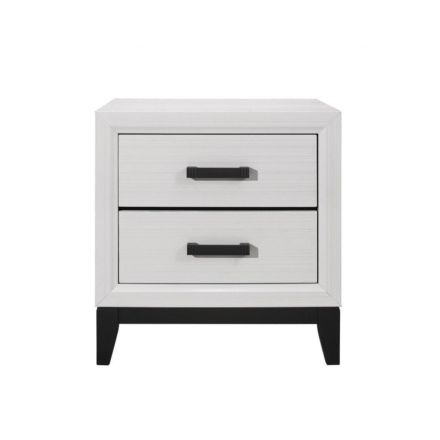 25" White Two Drawer Nightstand Image 1