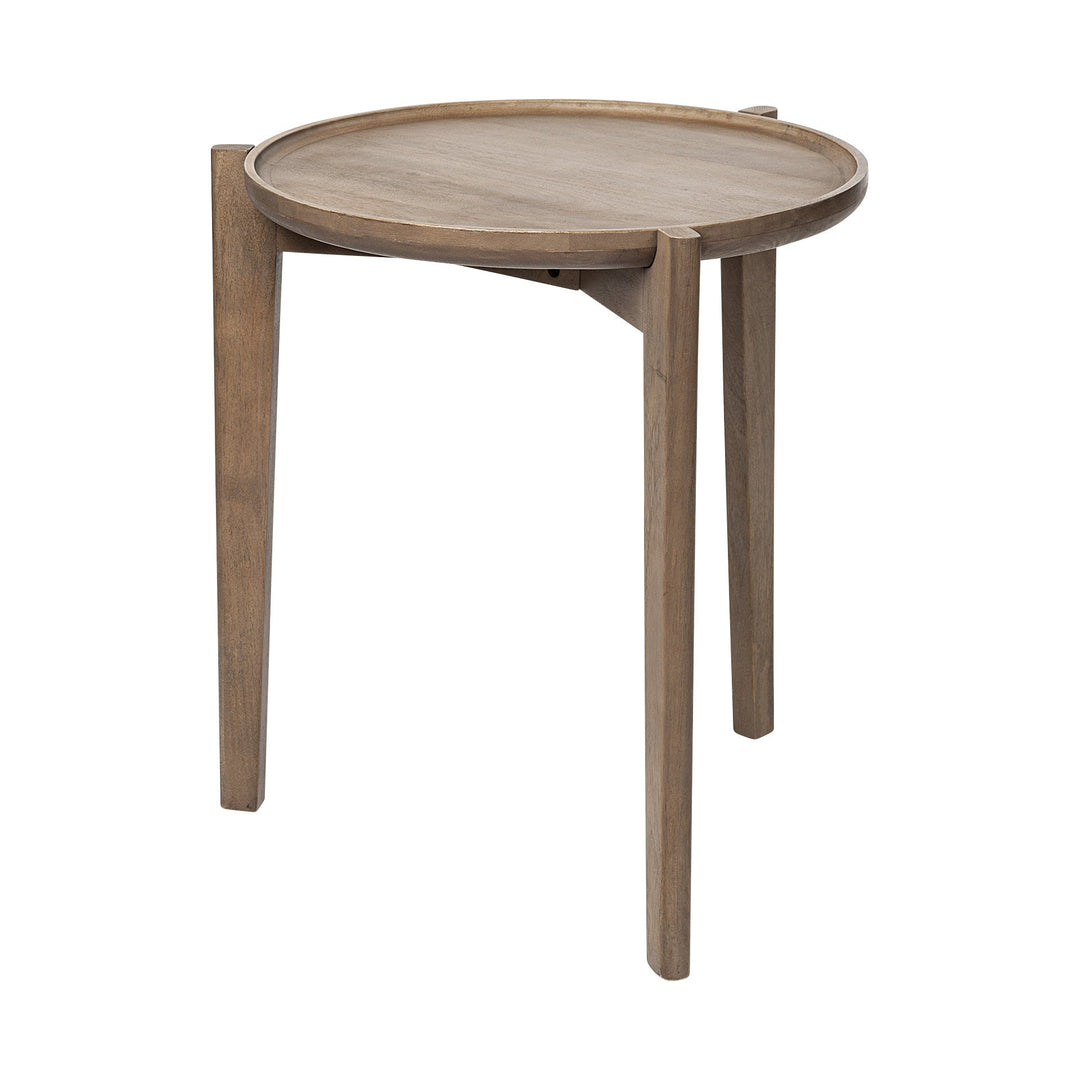 24" Brown Round End Table Image 1