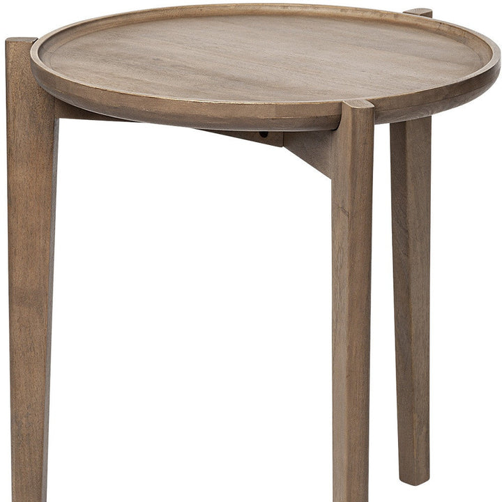 24" Brown Round End Table Image 8