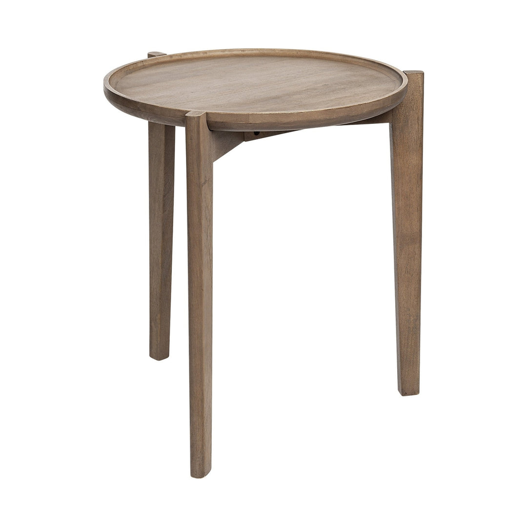 24" Brown Round End Table Image 9