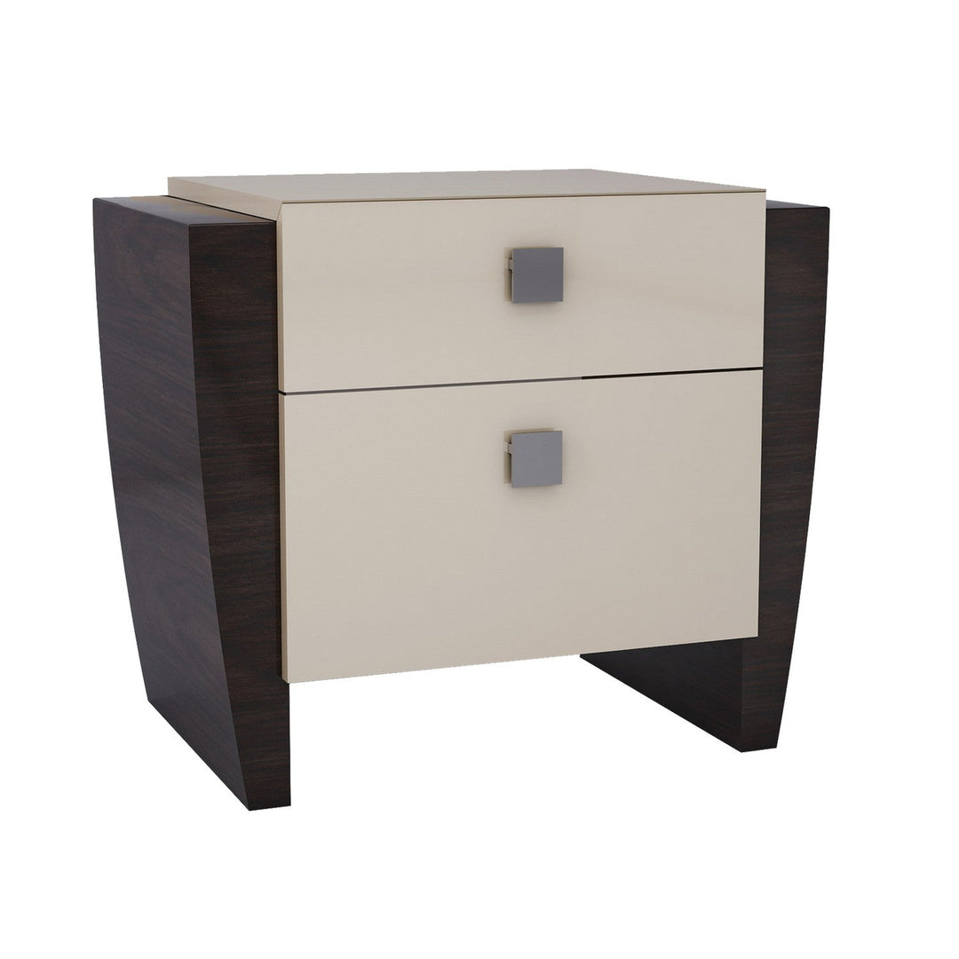 22" Refined Beige High Gloss Nightstand Image 1