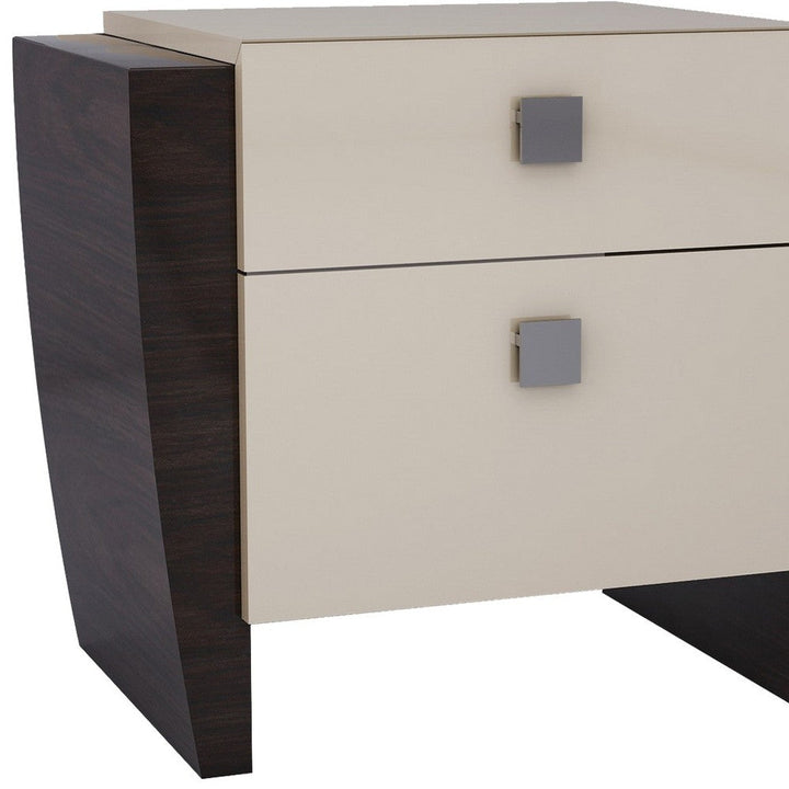 22" Refined Beige High Gloss Nightstand Image 3