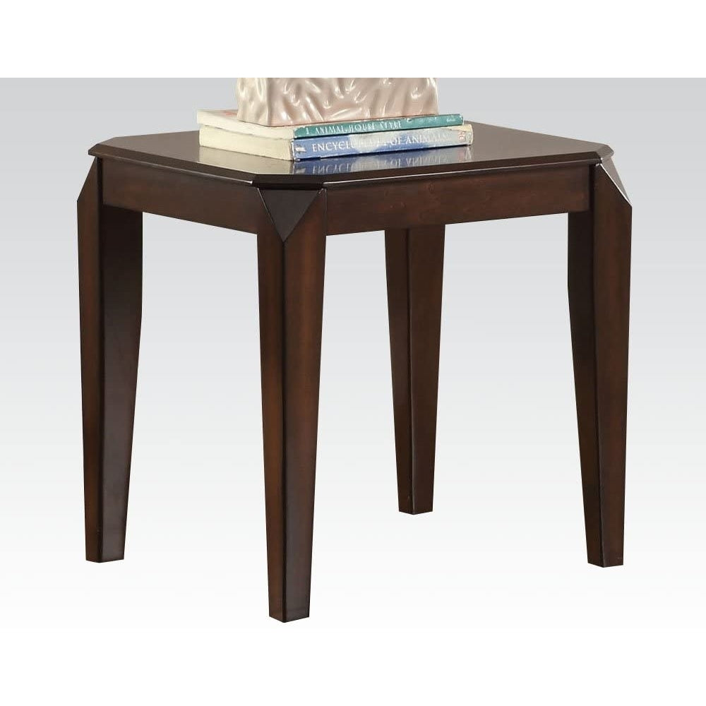 23" Dark Brown Solid Wood End Table Image 2