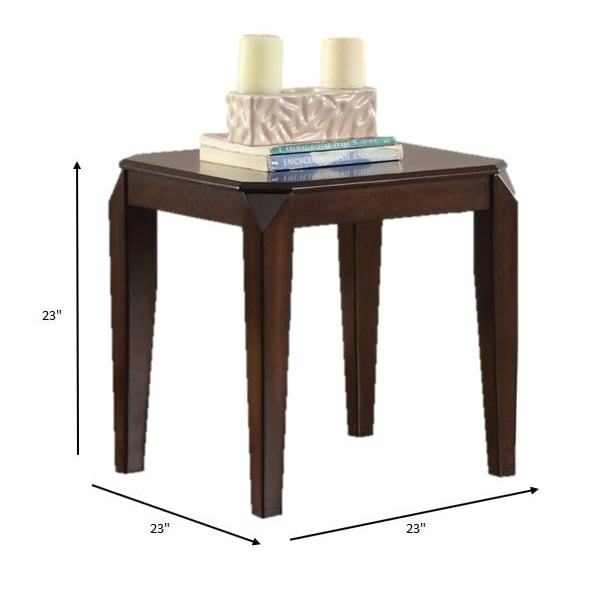 23" Dark Brown Solid Wood End Table Image 4