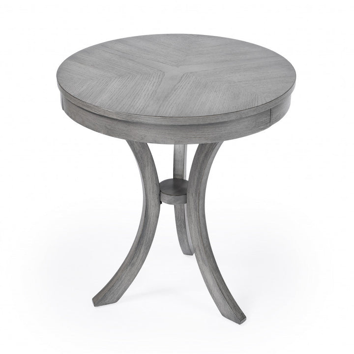 26" Gray Manufactured Wood Round End Table Image 1