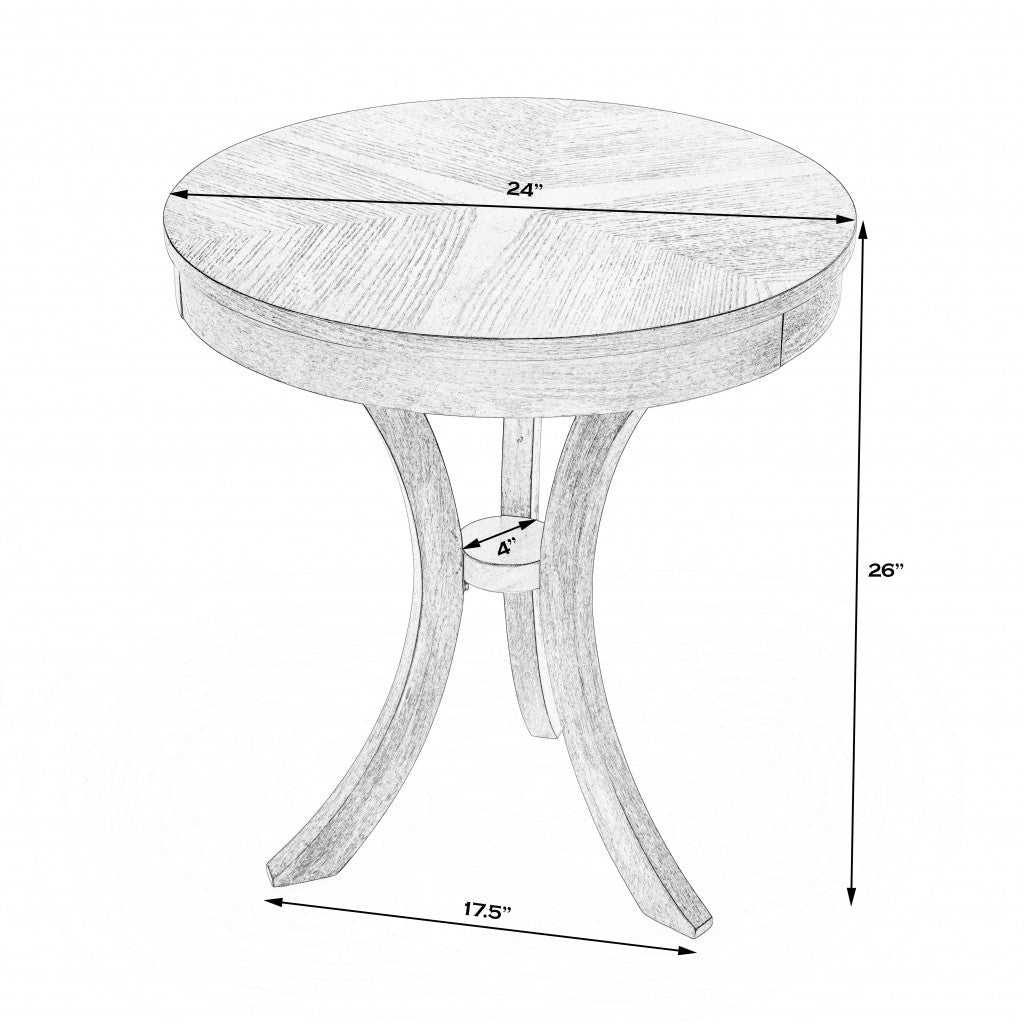 26" Gray Manufactured Wood Round End Table Image 3