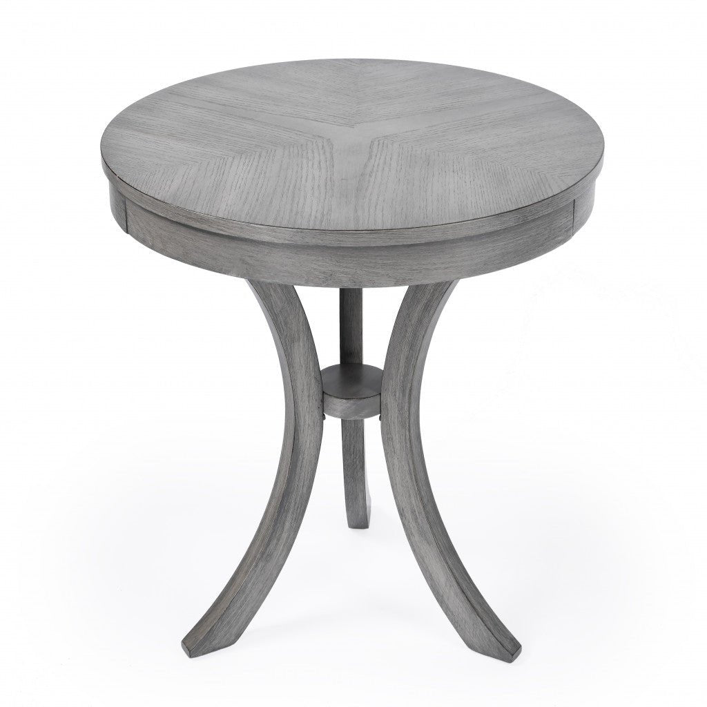 26" Gray Manufactured Wood Round End Table Image 4