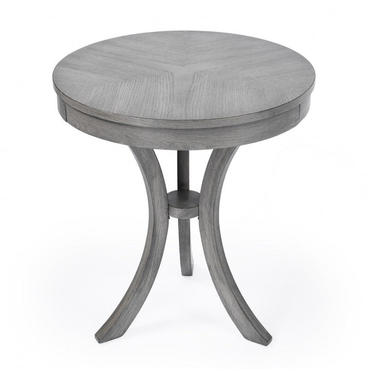 26" Gray Manufactured Wood Round End Table Image 4