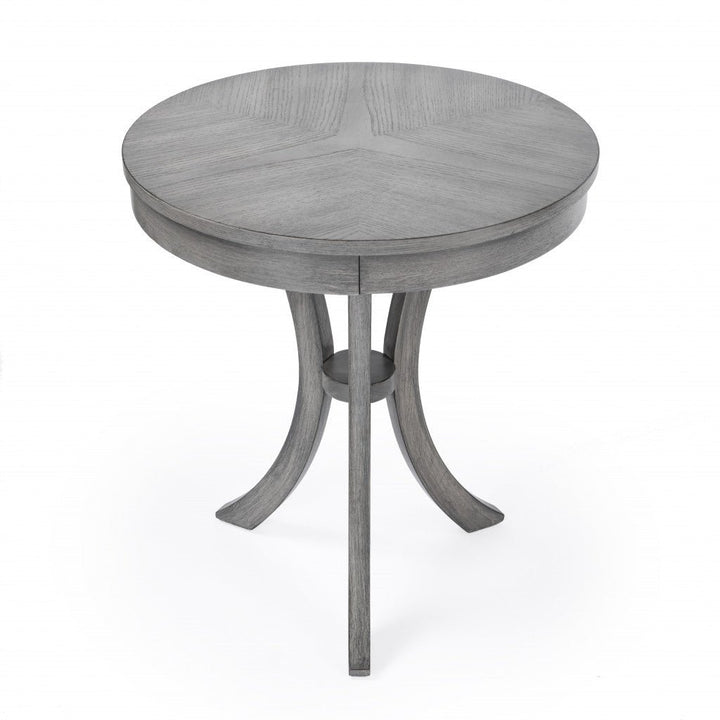 26" Gray Manufactured Wood Round End Table Image 5