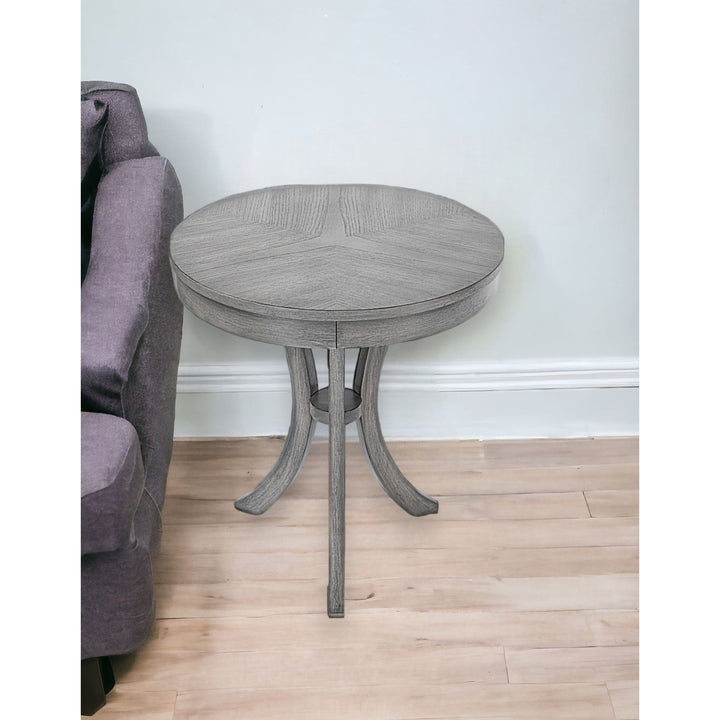 26" Gray Manufactured Wood Round End Table Image 8