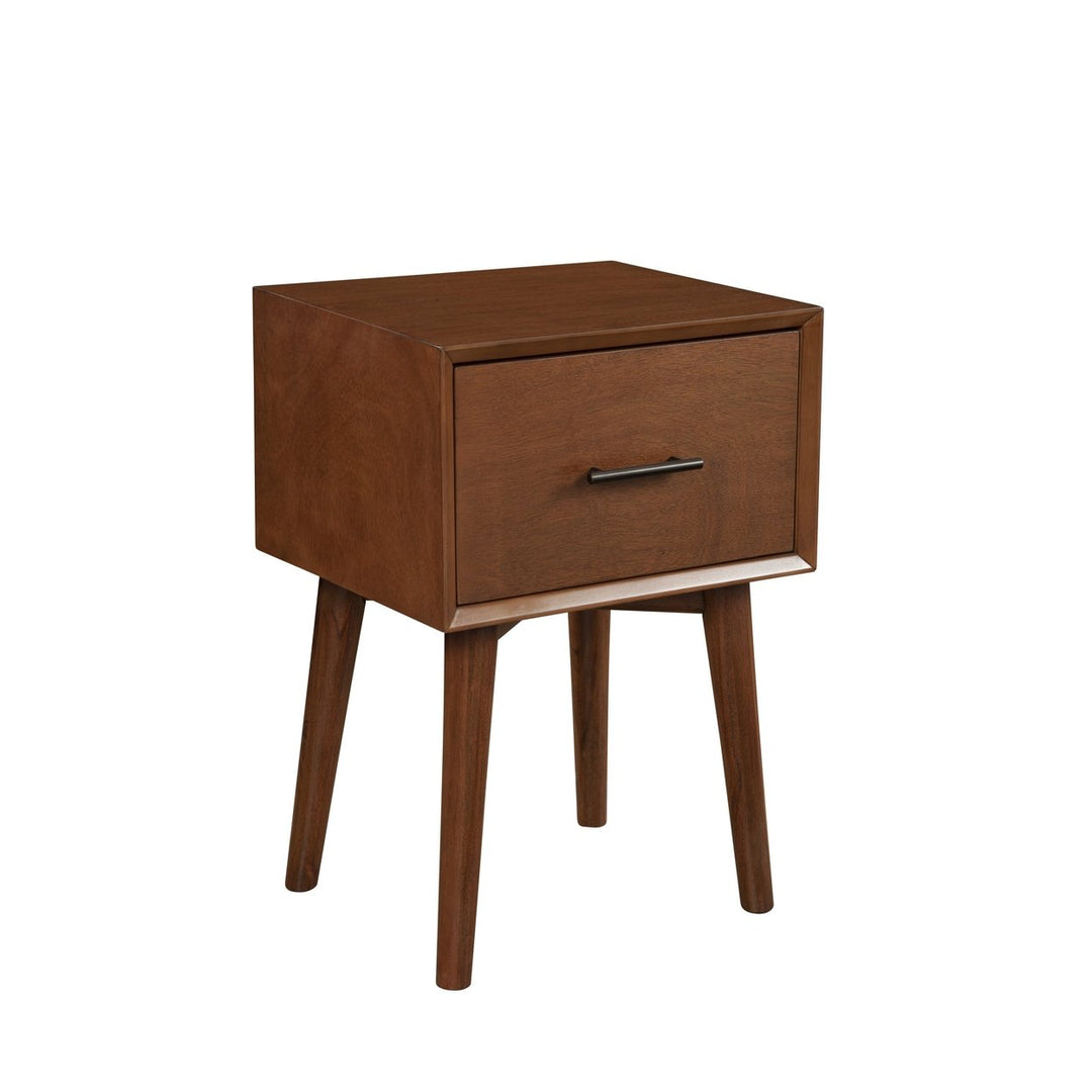 27" Brown Wood End Table With Drawer Image 2