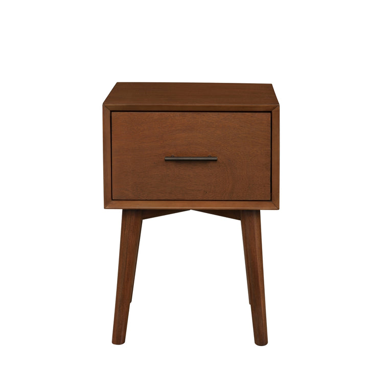 27" Brown Wood End Table With Drawer Image 3