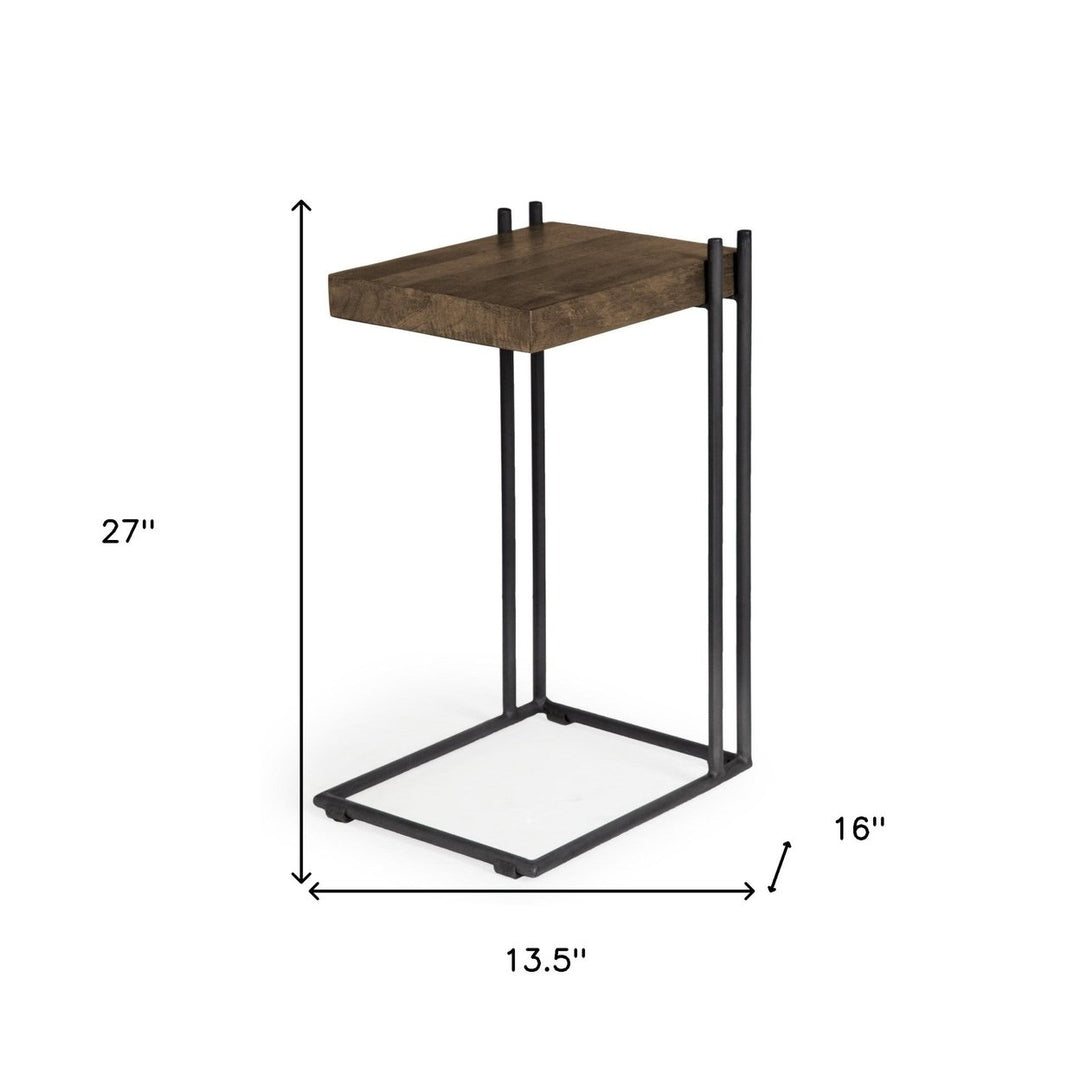 27" Brown Solid Wood Square End Table Image 6