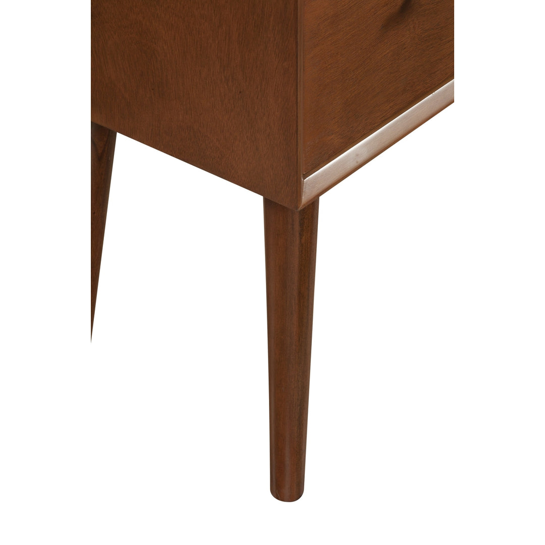 27" Brown Wood End Table With Drawer Image 5