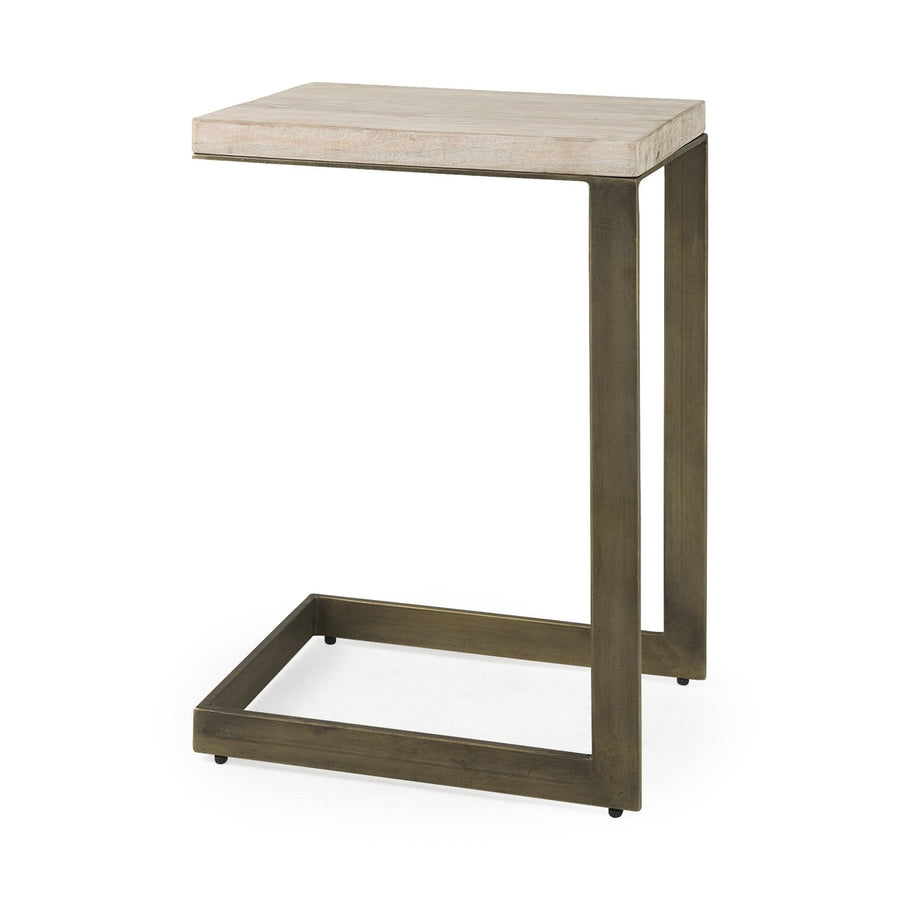 26" Beige Solid Wood Square End Table Image 1