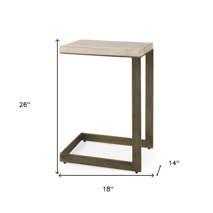 26" Beige Solid Wood Square End Table Image 10