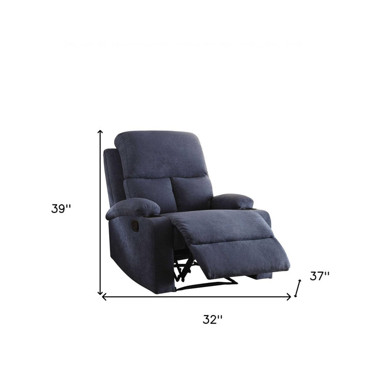 32" Gray Linen Recliner Image 5