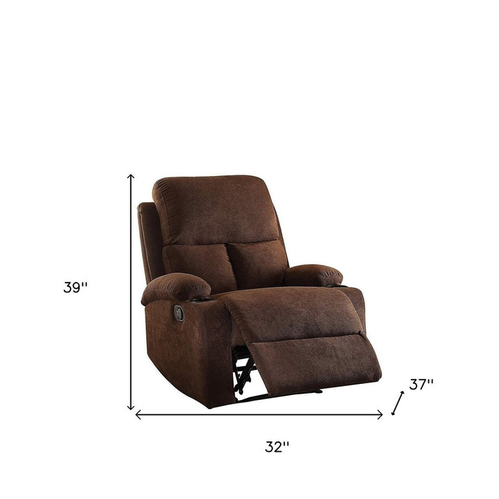 32" Gray Linen Recliner Image 10