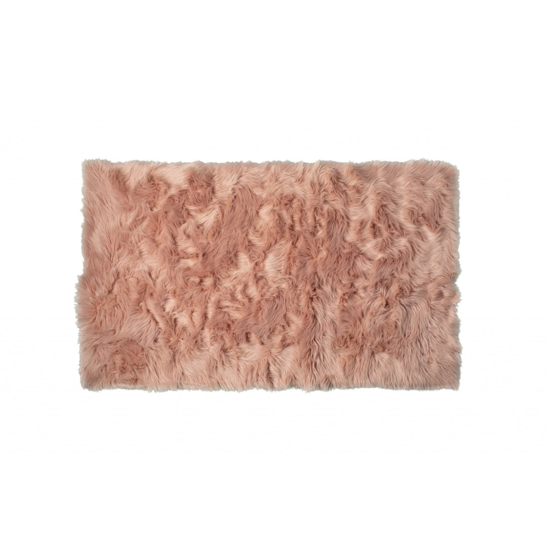 3 X 5 Dusty Rose Faux faux Non Skid Area Rug Image 3