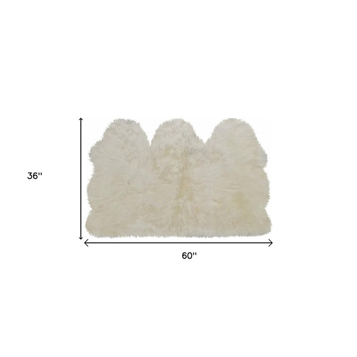 3 X 5 Golden Natural Sheepskin Area Rug Image 4