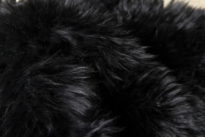 3 X 5 Black Natural Sheepskin Area Rug Image 2