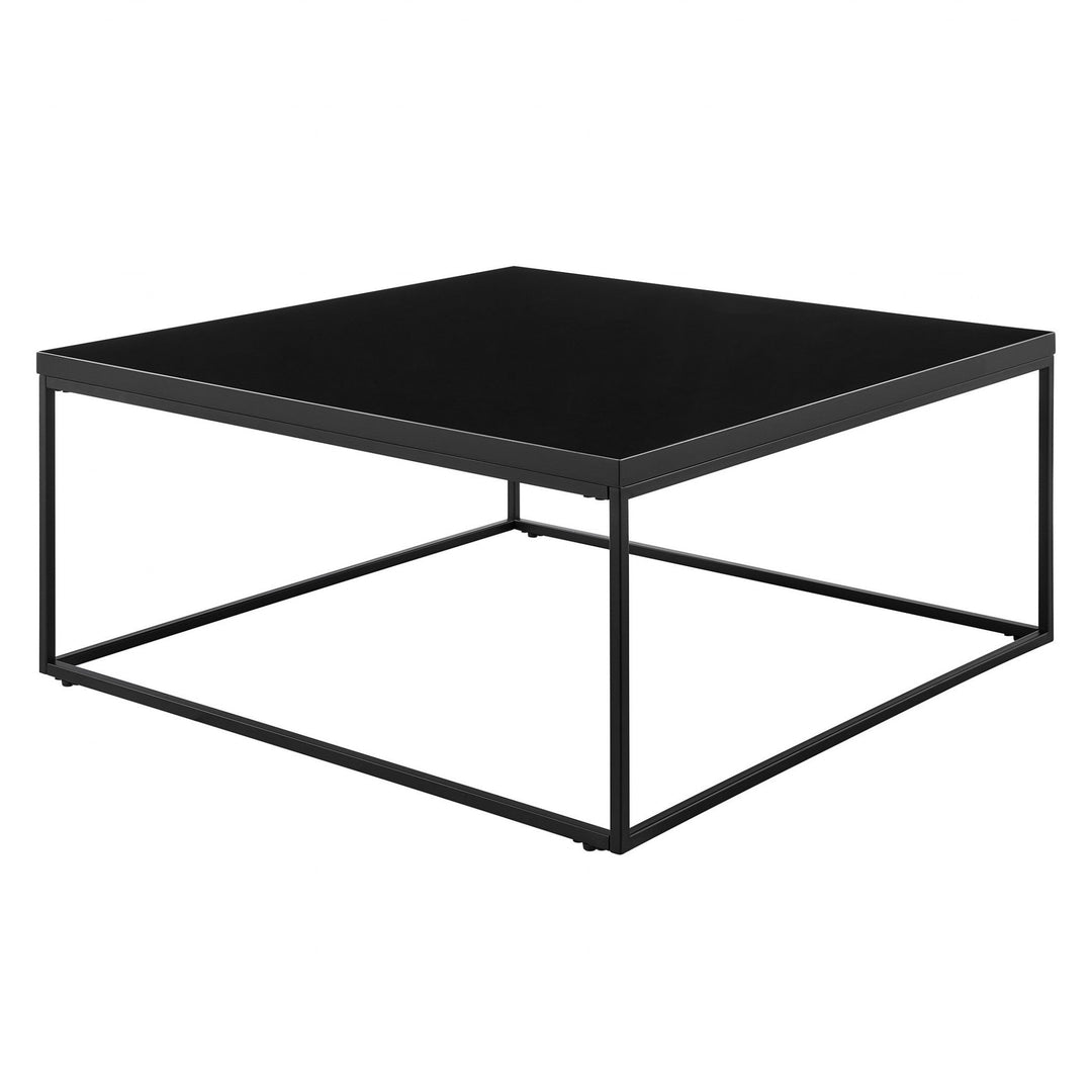 35" Black Metal Square Coffee Table Image 2