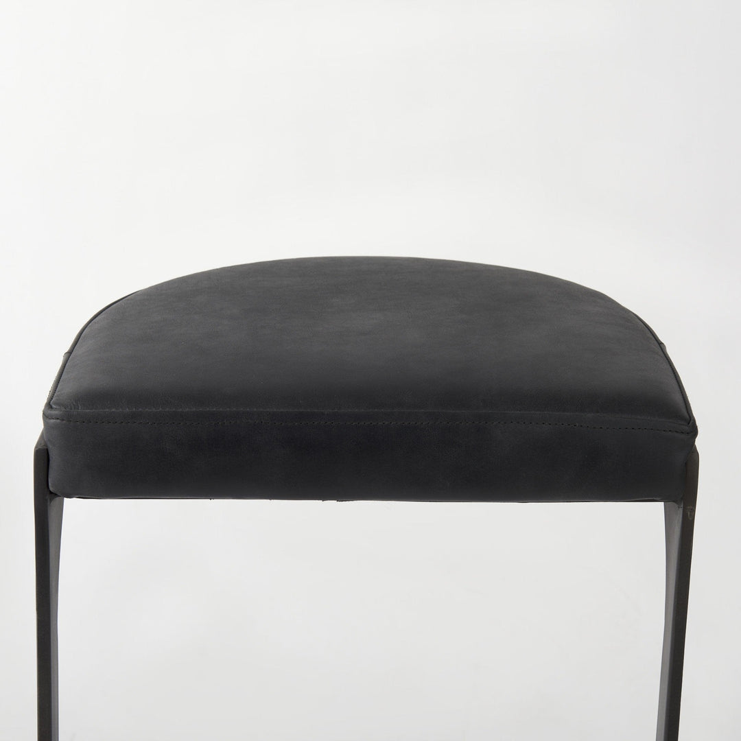 35" Black Iron Backless Bar Chair Image 6