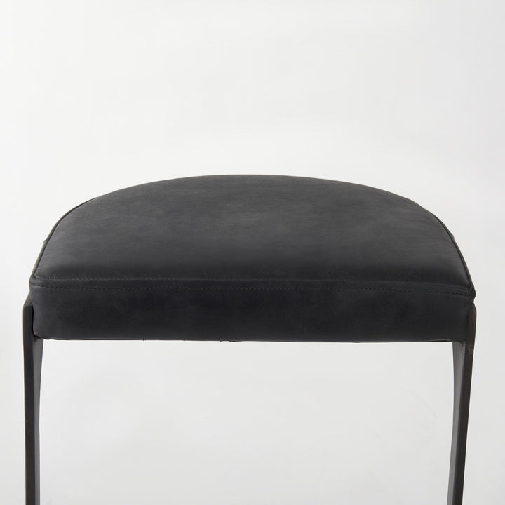 35" Black Iron Backless Bar Chair Image 6